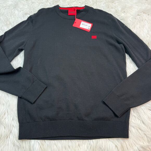 HUGO by Hugo Boss Men's San Cassius Logo Sweater Black Size M NWT Urban Luxury - Picture 6 of 15